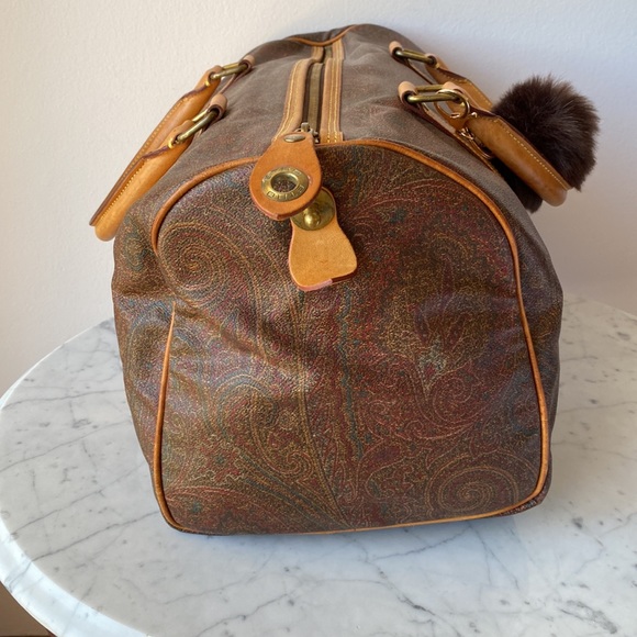 Authentic ETRO Milano Boston Bag Travel Tote Paisley Weekender - Picture 6 of 14